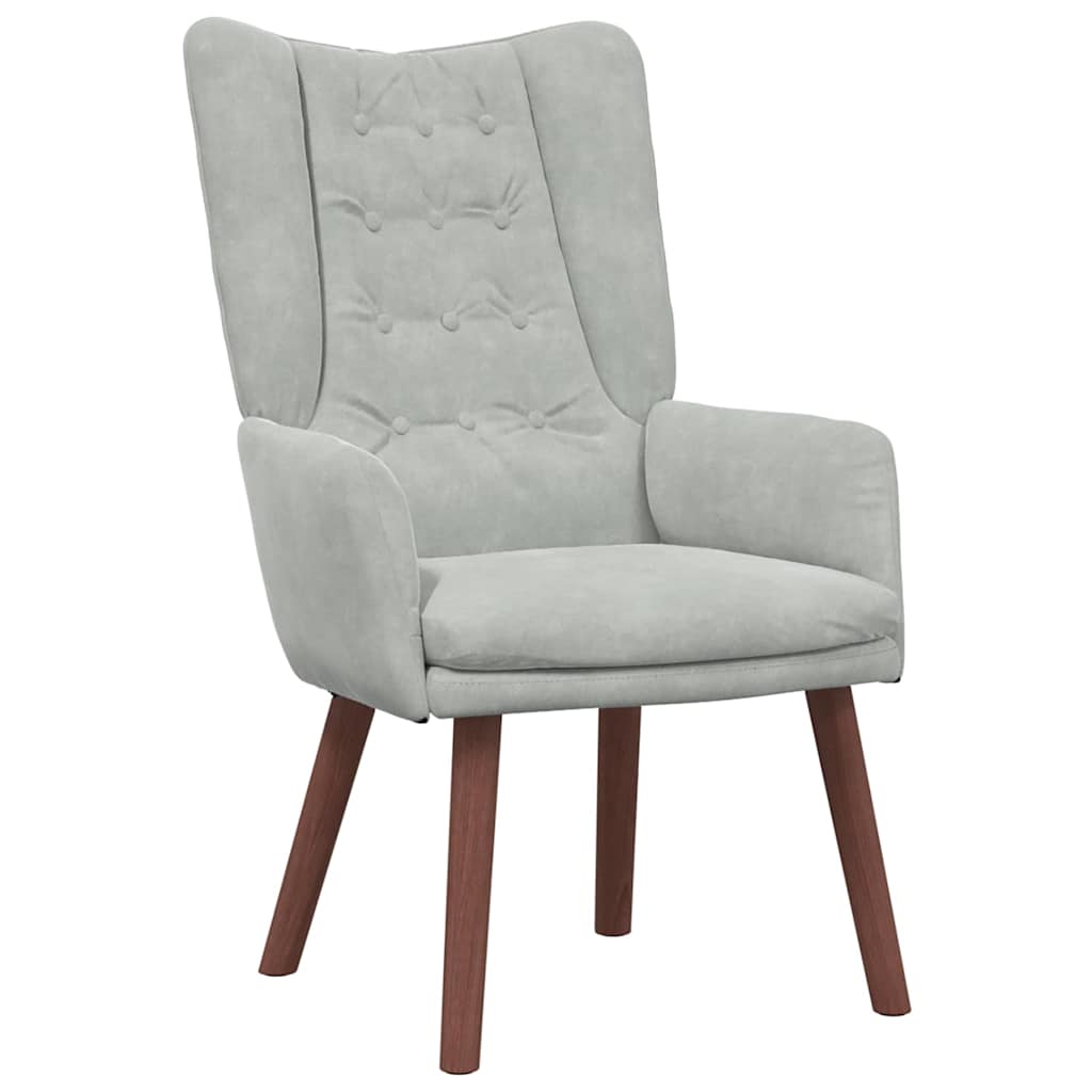 Avslappende stol Lysegrå 63 x 67 x 94 cm Fløyel