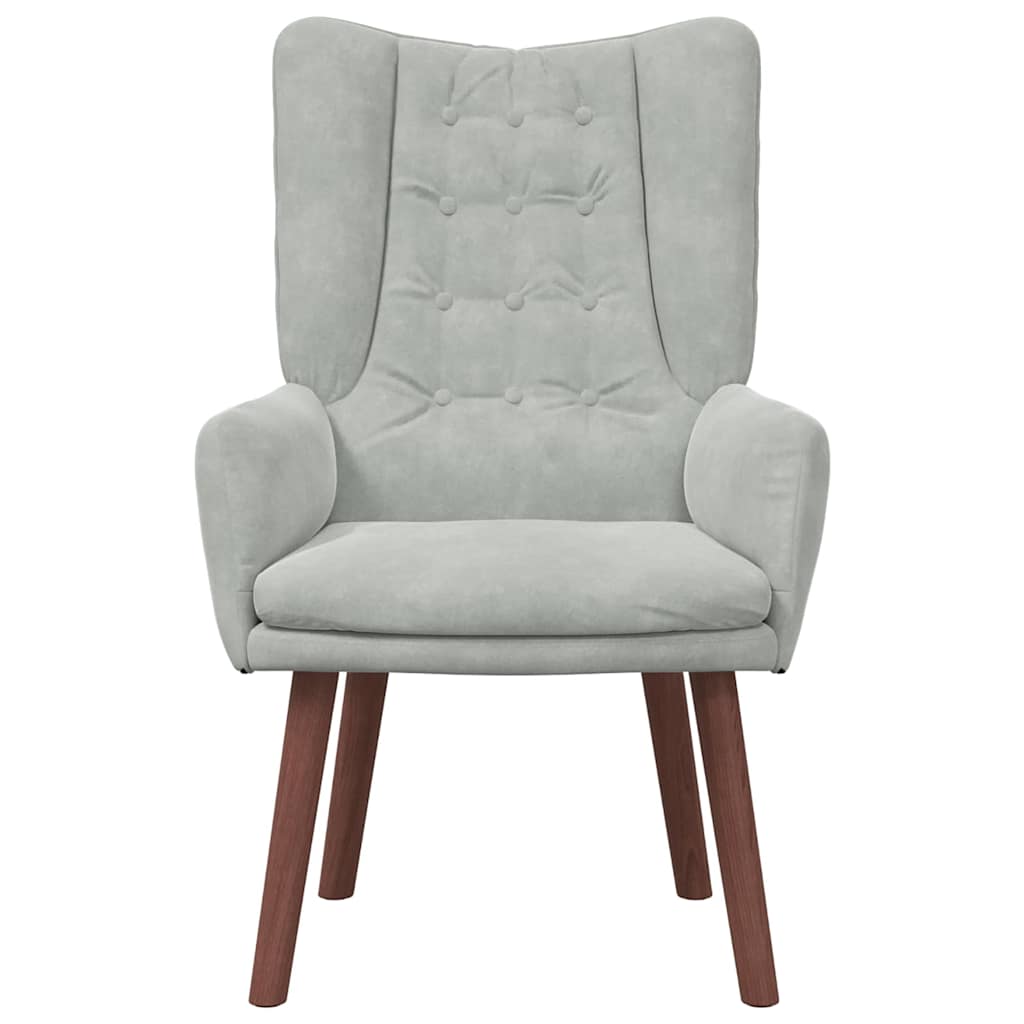 Avslappende stol Lysegrå 63 x 67 x 94 cm Fløyel