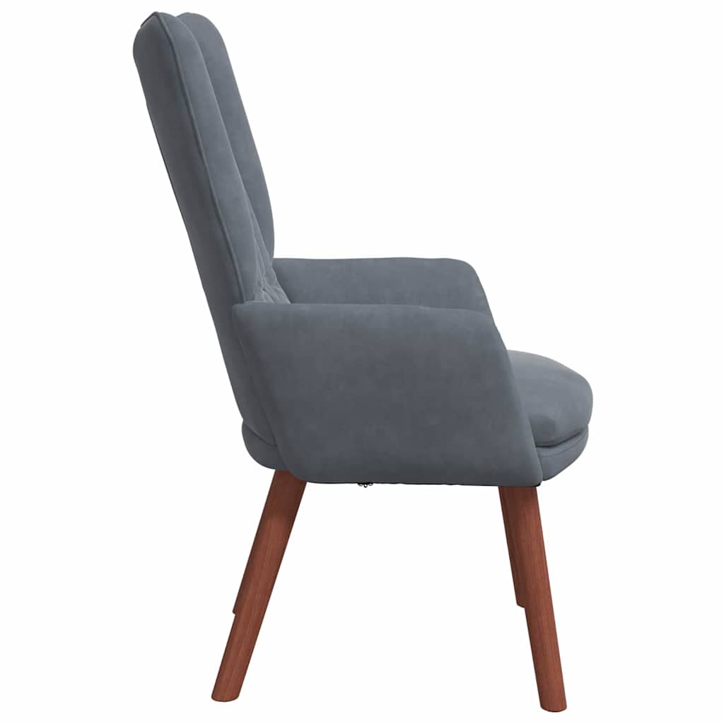 Avslappende stol Mørke grå 63 x 67 x 94 cm Fløyel