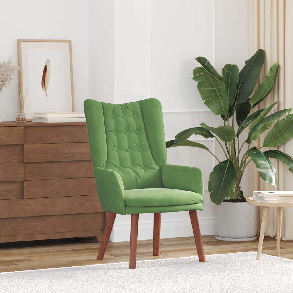 Avslappende stol Lysegrønn 63 x 67 x 94 cm Fløyel