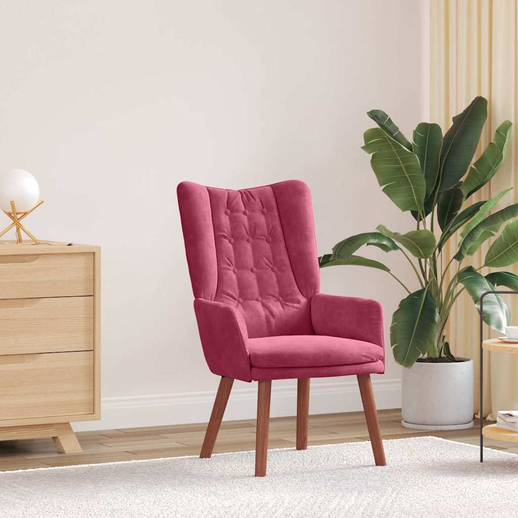 Avslappende stol Vinrød 63 x 67 x 94 cm Fløyel