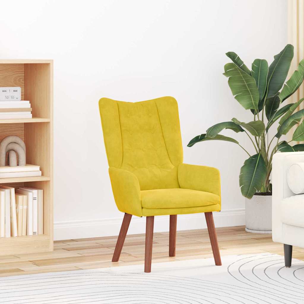 Avslappende stol Gul 63 x 67 x 94 cm Fløyel