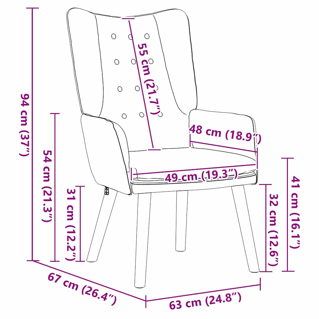 Avslappende stol Gul 63 x 67 x 94 cm Fløyel
