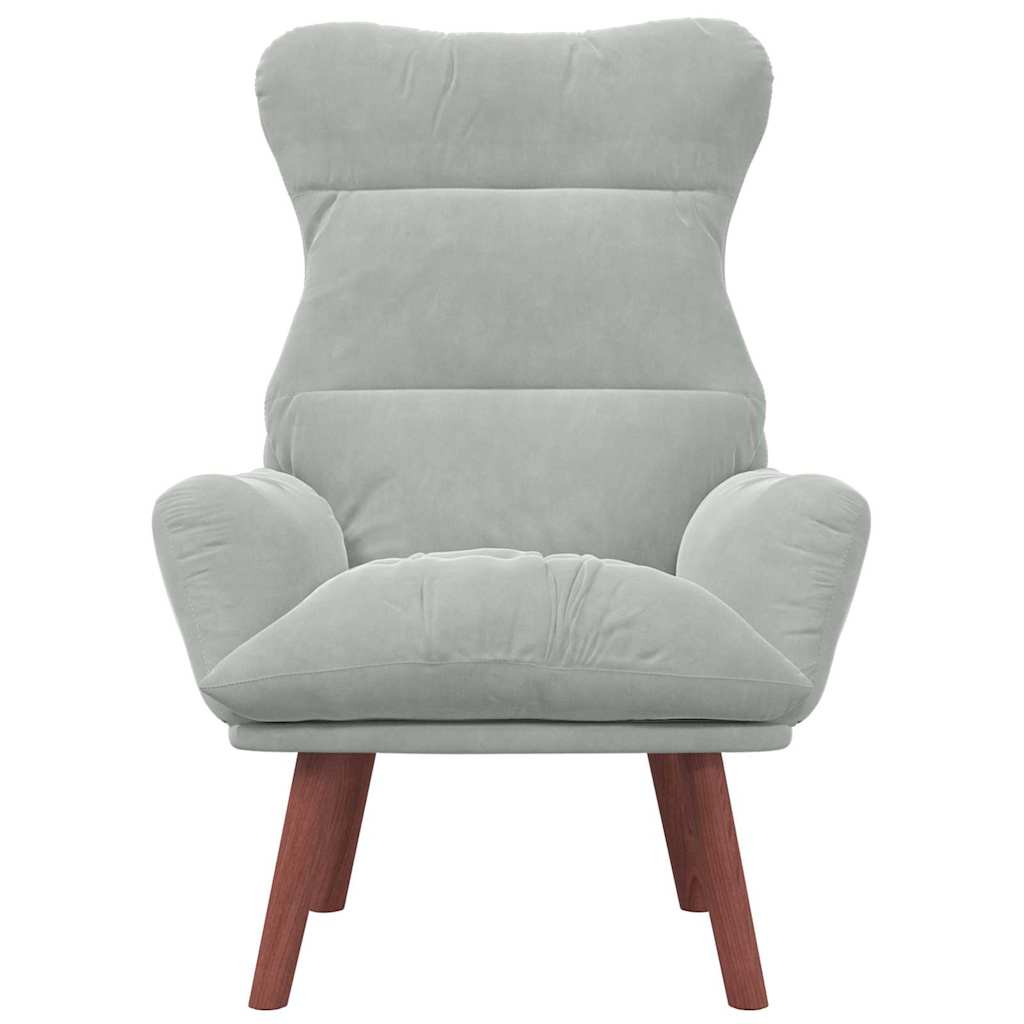 Avslappende stol Lysegrå 69 x 74 x 93 cm Fløyel