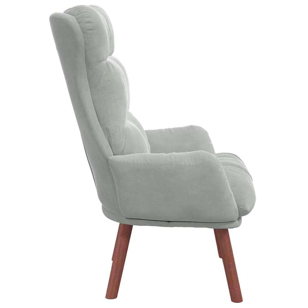 Avslappende stol Lysegrå 69 x 74 x 93 cm Fløyel