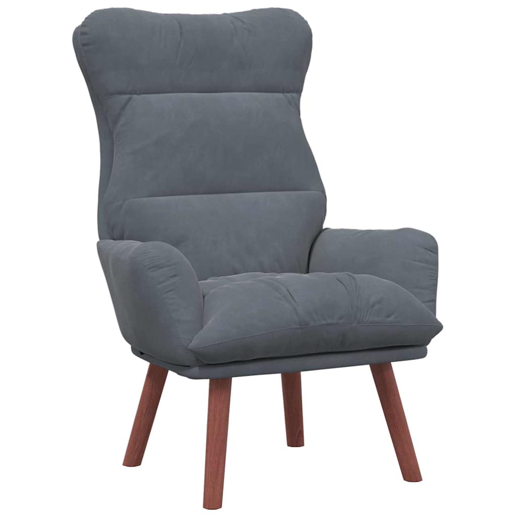 Avslappende stol Mørke grå 69 x 74 x 93 cm Fløyel