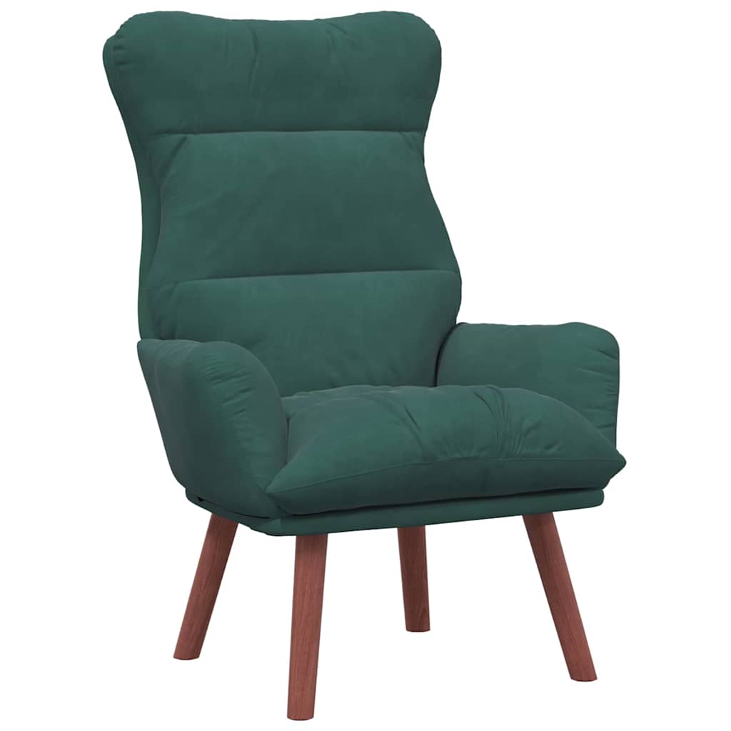 Avslappende stol Mørkegrønn 69 x 74 x 93 cm Fløyel