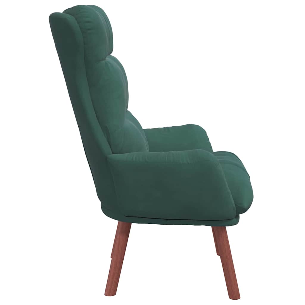 Avslappende stol Mørkegrønn 69 x 74 x 93 cm Fløyel
