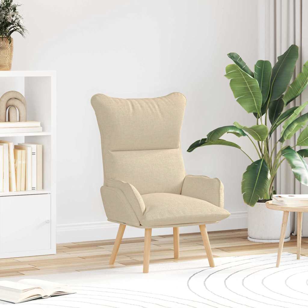 Avslappende stol Krem 69 x 74 x 93 cm stoff
