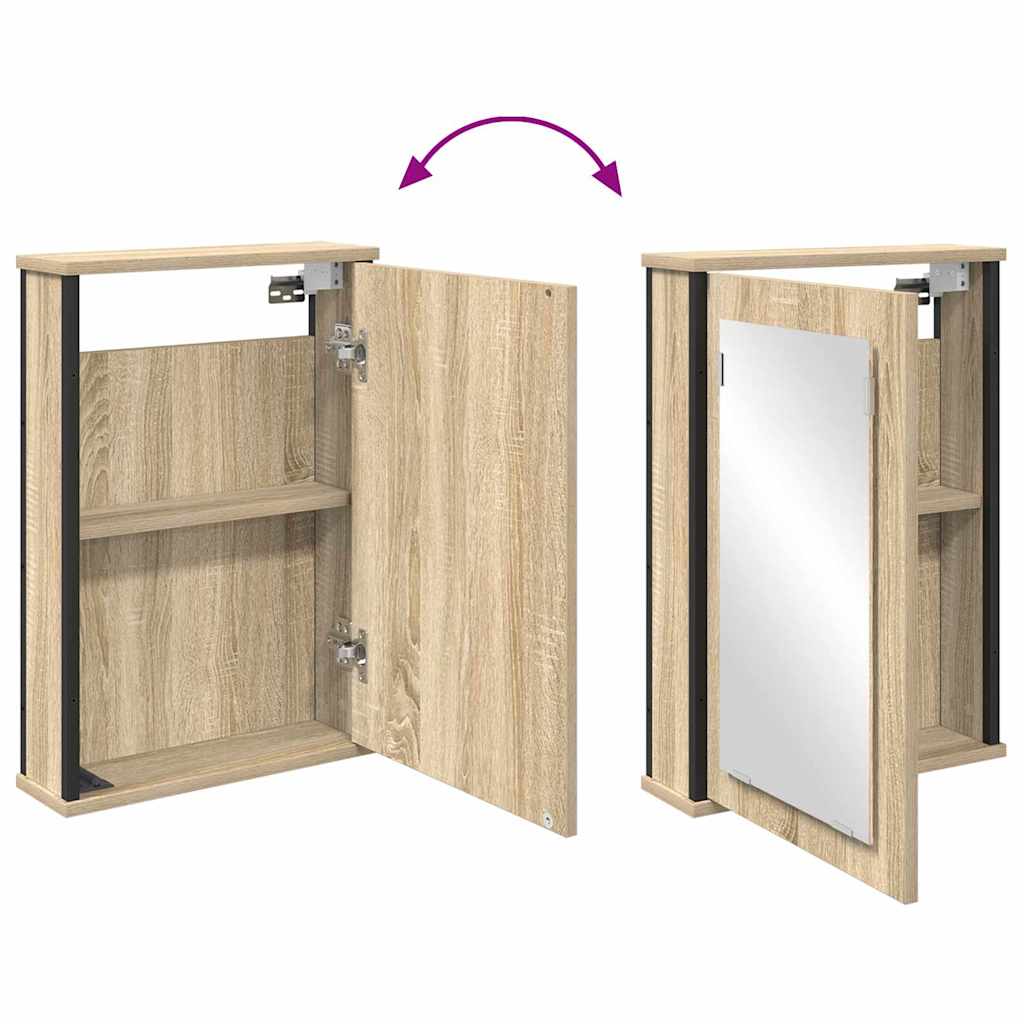 Baderomsspeilskap med speil Brun 42 x 12 x 60 cm Konstruert tre