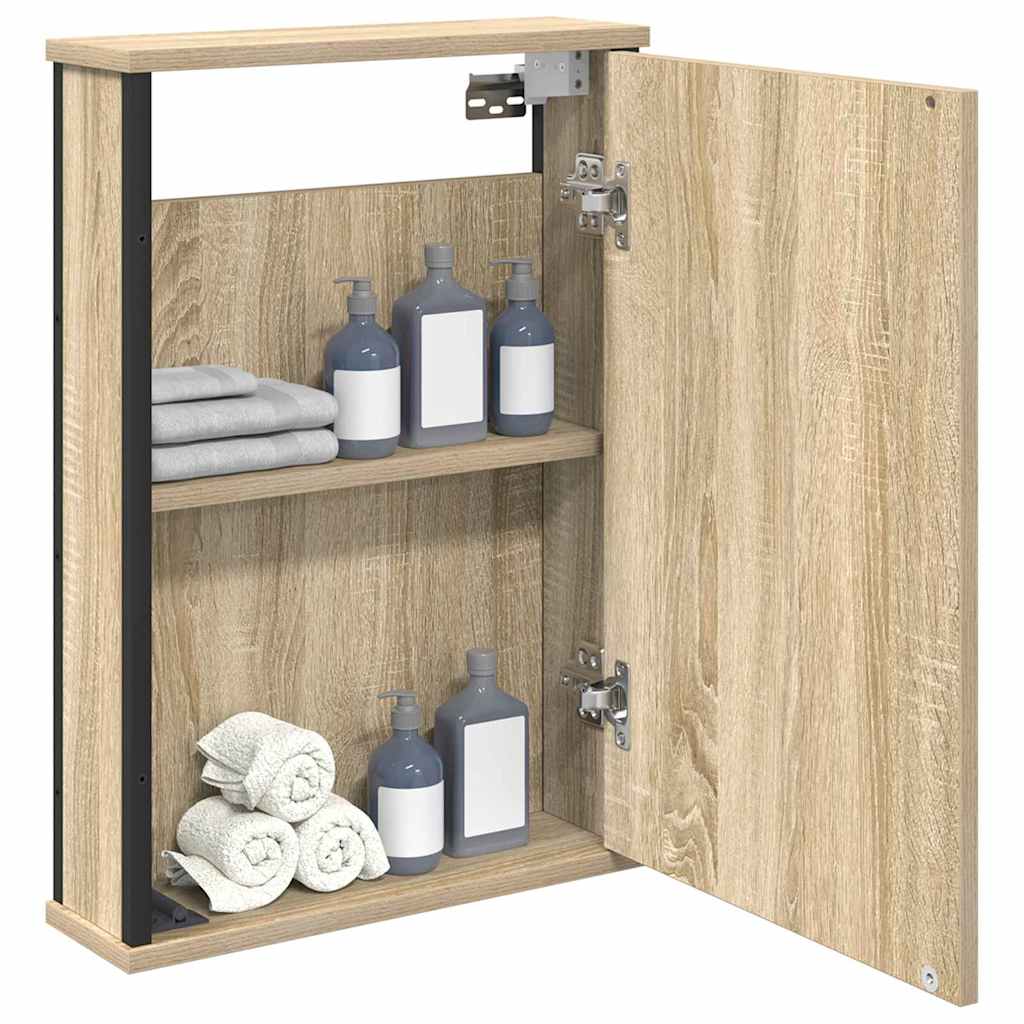 Baderomsspeilskap med speil Brun 42 x 12 x 60 cm Konstruert tre