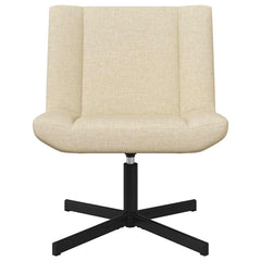 Accentstol Krem Polyester Møbeltrekk, Metallbase Medium Sving