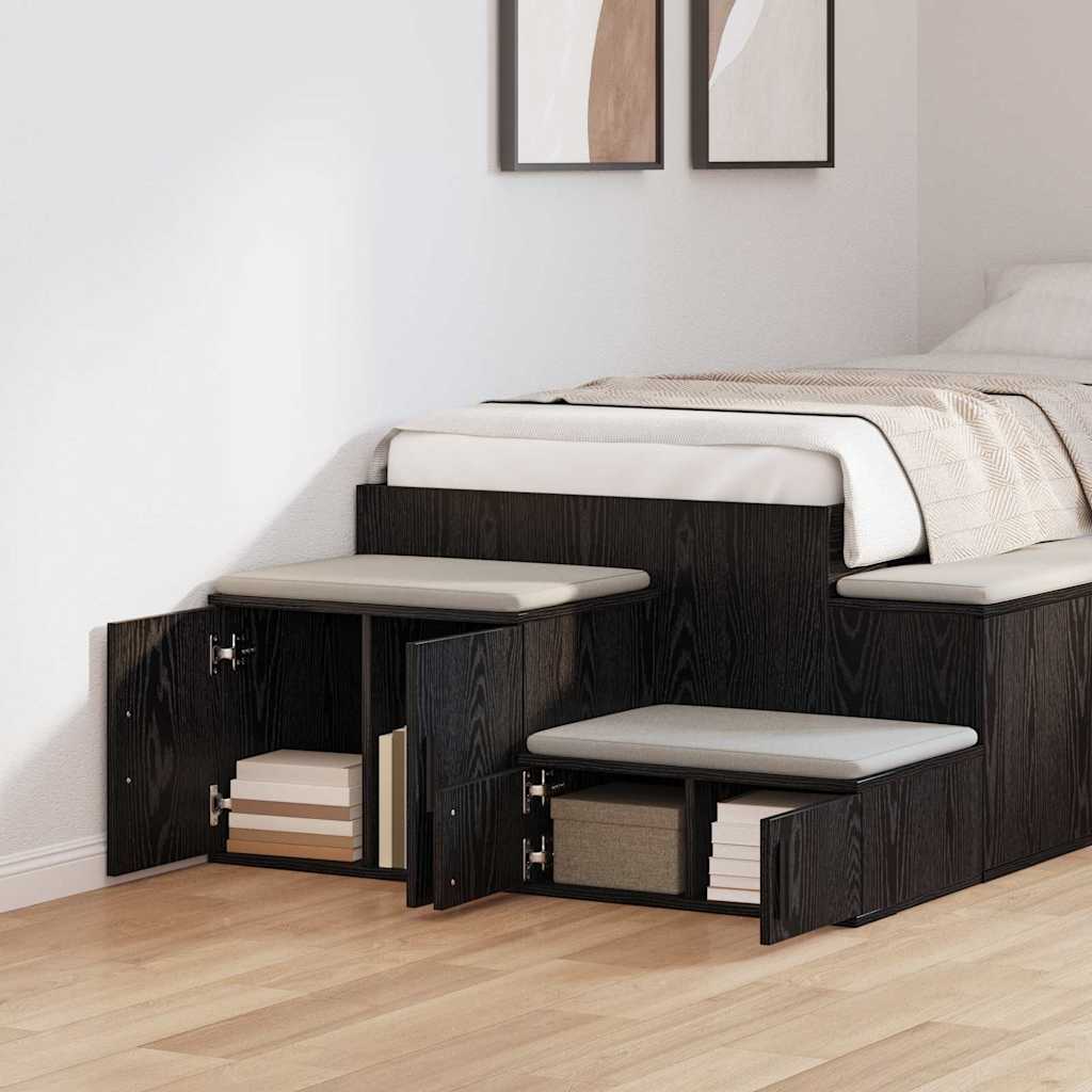 Garderobeskap Svart 118x41x40 cm Laget av tre