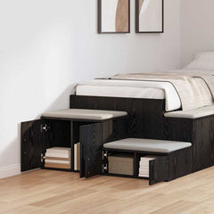 Garderobeskap Svart 118x41x40 cm Laget av tre