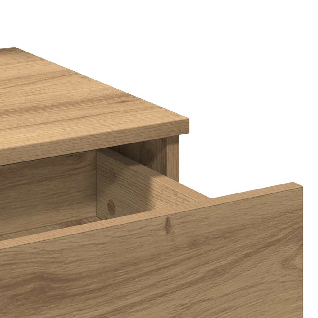 Sminkebord med LED Artisan Eik 100x40x120 cm