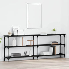 avlastningsbord svart eik 200x29x75 cm konstruert tre