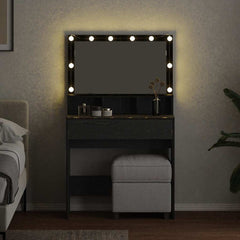 Sminkebord Svart eik 80 x 41 x 134.5 cm Konstruert tre