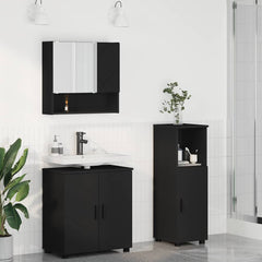 Baderomsinnredningssett Veggmontert 3 pcs Svart 61 x 35 x 64 cm