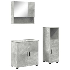 Baderomsinnredningssett med dør 3 pcs Betonggrå 61 x 35 x 64 cm