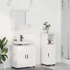Baderomsinnredningssett 3 pcs Høyglans hvit 61 x 35 x 64 cm