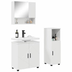 Baderomsinnredningssett 3 pcs Høyglans hvit 61 x 35 x 64 cm