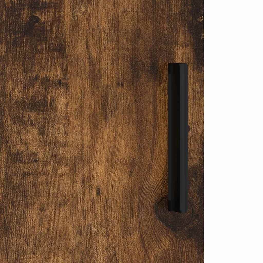 Baderomsinnredningssett med dør 3 pcs Røkt eik 61 x 35 x 64 cm