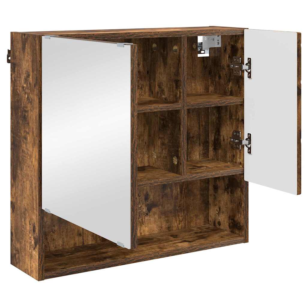 Baderomsinnredningssett med dør 3 pcs Røkt eik 61 x 35 x 64 cm