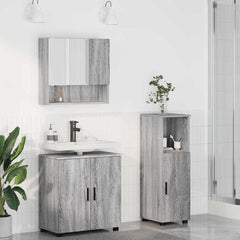 Baderomsinnredningssett 3 pcs Grå sonoma 61 x 35 x 64 cm