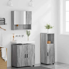 Baderomsinnredningssett 3 pcs Grå sonoma 61 x 35 x 64 cm