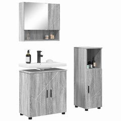 Baderomsinnredningssett 3 pcs Grå sonoma 61 x 35 x 64 cm