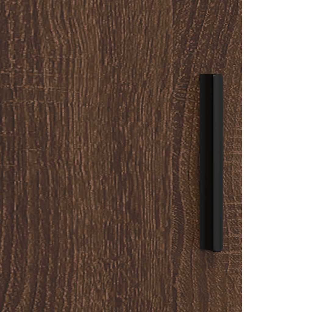 Baderomsinnredningssett med dør 3 pcs brun eik 61 x 35 x 64 cm