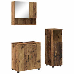 Baderomsinnredningssett 3 pcs Gammelt tre 61 x 35 x 64 cm