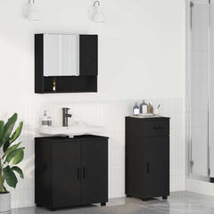 Baderomsinnredningssett med skuff 3 pcs Svart 61 x 35 x 64 cm