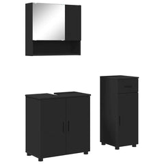 Baderomsinnredningssett med skuff 3 pcs Svart 61 x 35 x 64 cm