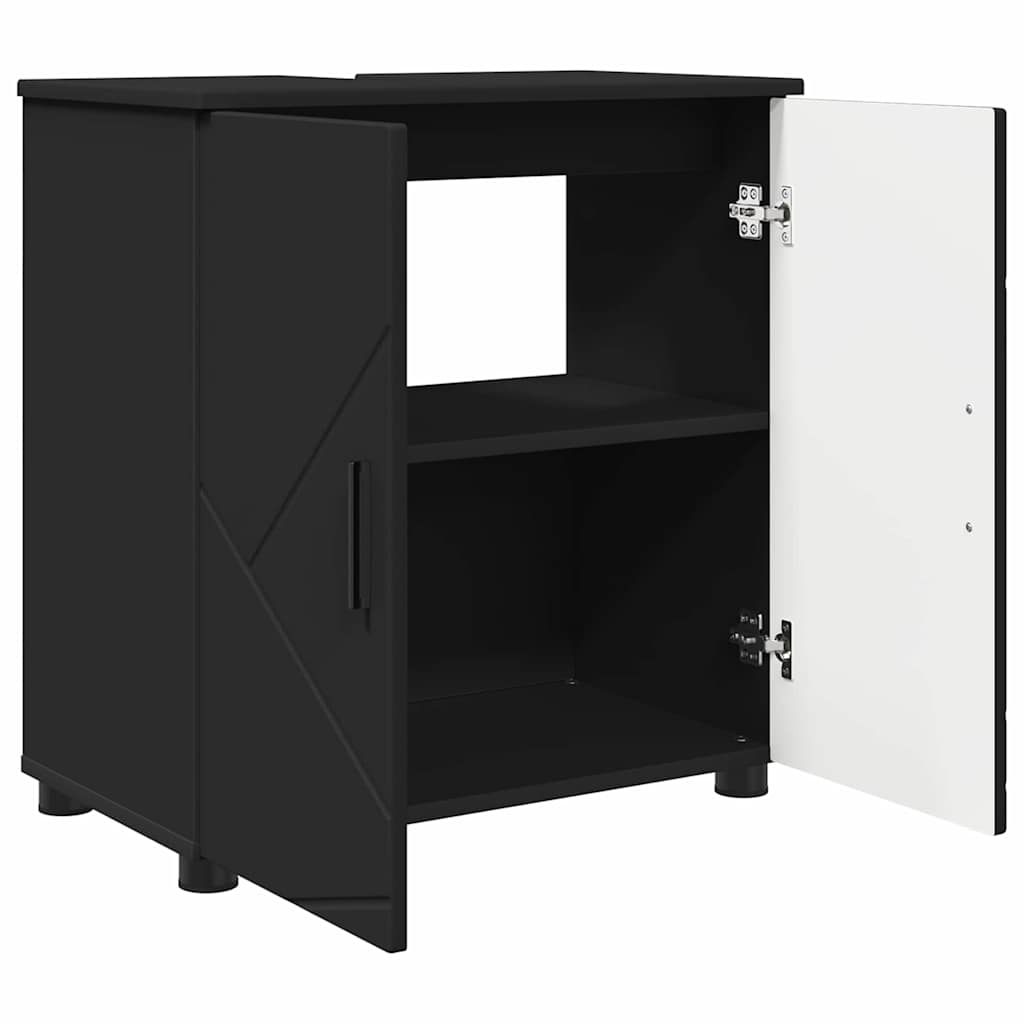 Baderomsinnredningssett med skuff 3 pcs Svart 61 x 35 x 64 cm