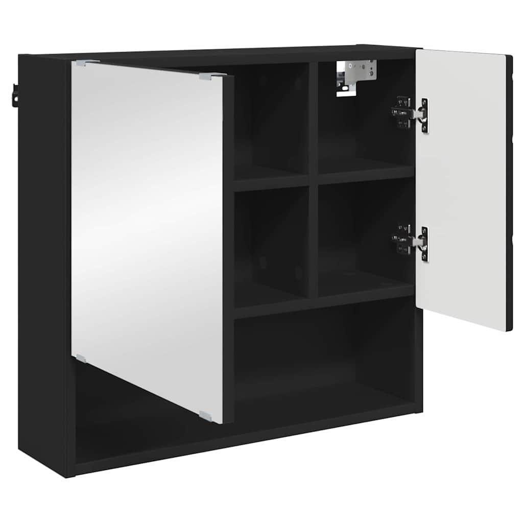 Baderomsinnredningssett med skuff 3 pcs Svart 61 x 35 x 64 cm