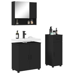 Baderomsinnredningssett med skuff 3 pcs Svart 61 x 35 x 64 cm