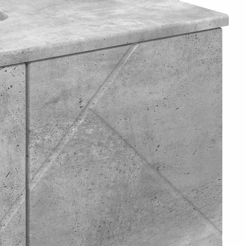 Baderomsinnredningssett med dør 3 pcs Betonggrå 61 x 35 x 64 cm