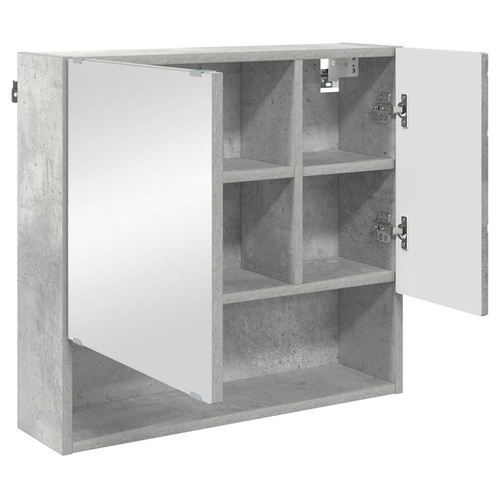 Baderomsinnredningssett med dør 3 pcs Betonggrå 61 x 35 x 64 cm