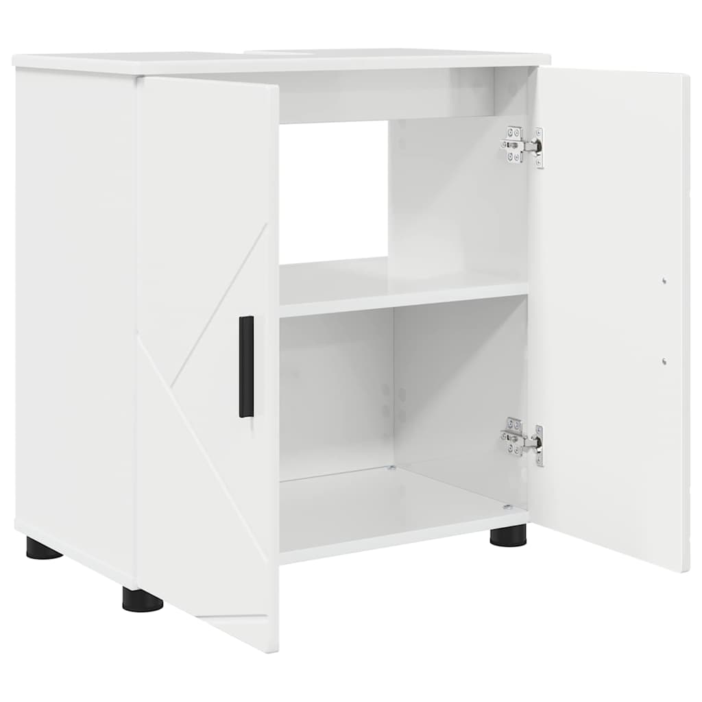 Baderomsinnredningssett 3 pcs Høyglans hvit 61 x 35 x 64 cm