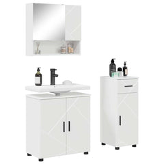 Baderomsinnredningssett 3 pcs Høyglans hvit 61 x 35 x 64 cm