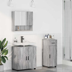 Baderomsinnredningssett 3 pcs Grå sonoma 61 x 35 x 64 cm