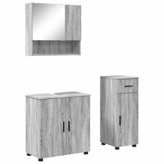 Baderomsinnredningssett 3 pcs Grå sonoma 61 x 35 x 64 cm