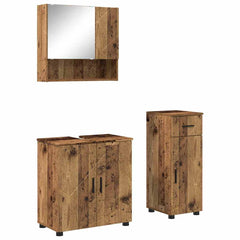 Baderomsinnredningssett 3 pcs Gammelt tre 61 x 35 x 64 cm