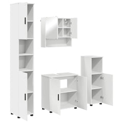 Baderomsinnredningssett Veggmontert 4 pcs Hvit 61 x 35 x 64 cm
