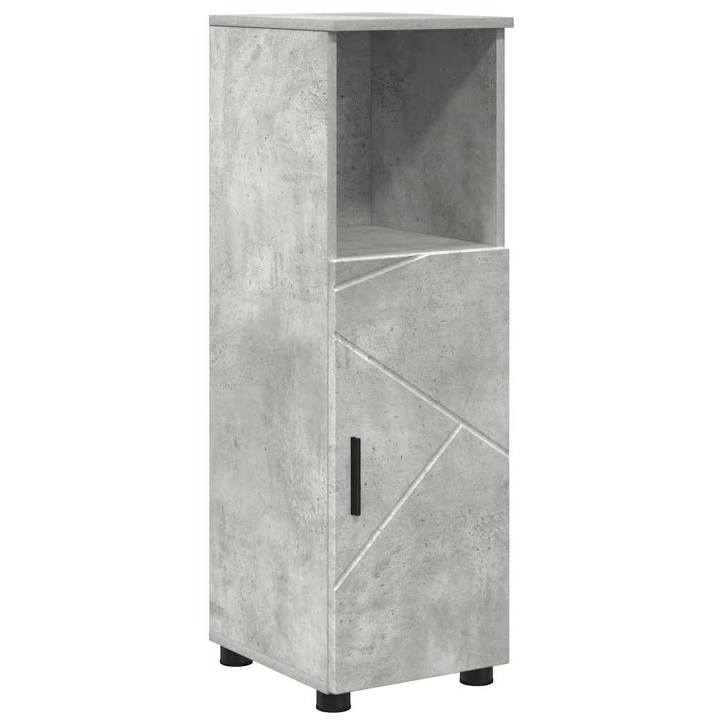 Baderomsinnredningssett med dør 4 pcs Betonggrå 61 x 35 x 64 cm
