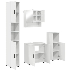 Baderomsinnredningssett 4 pcs Høyglans hvit 61 x 35 x 64 cm