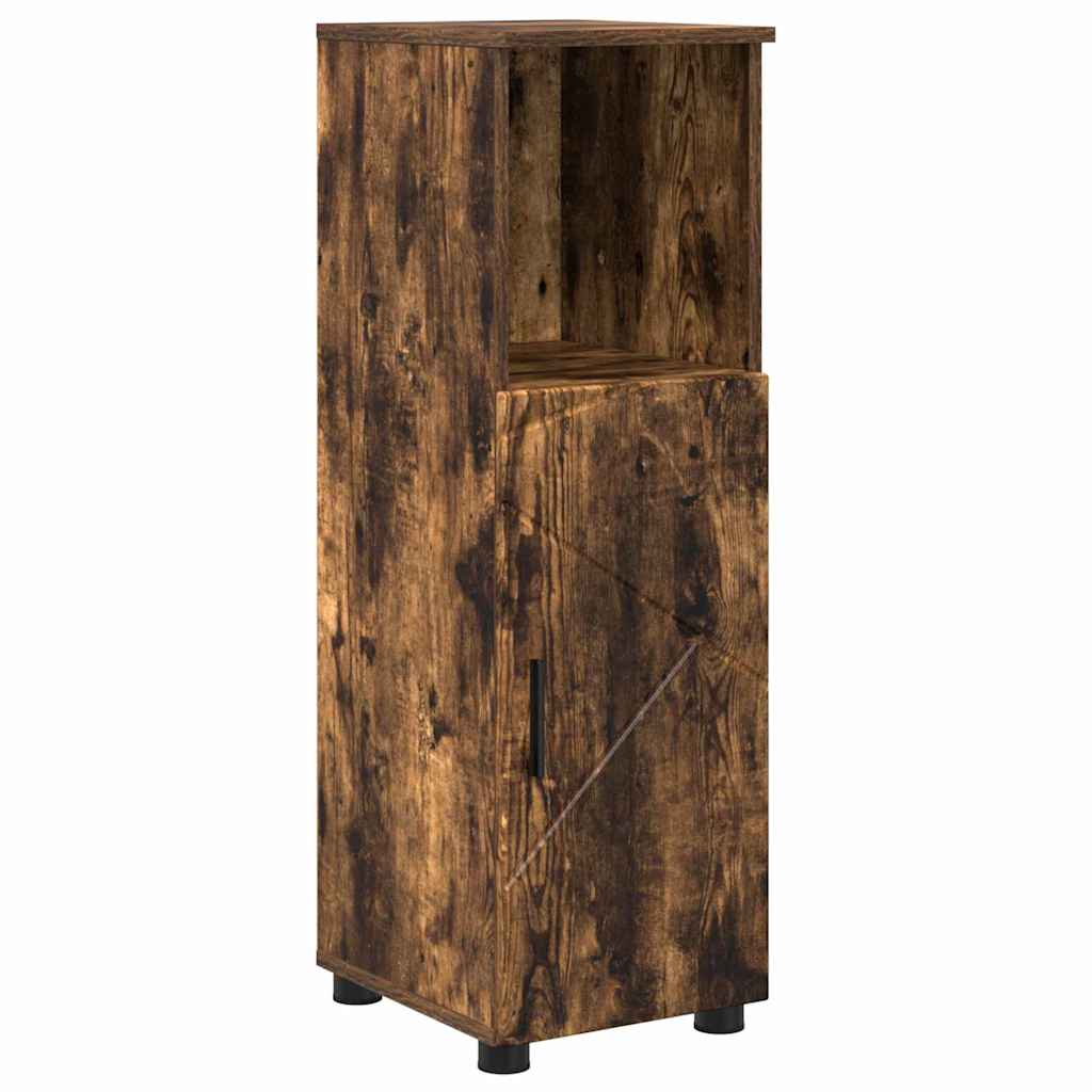 Baderomsinnredningssett med dør 4 pcs Røkt eik 61 x 35 x 64 cm