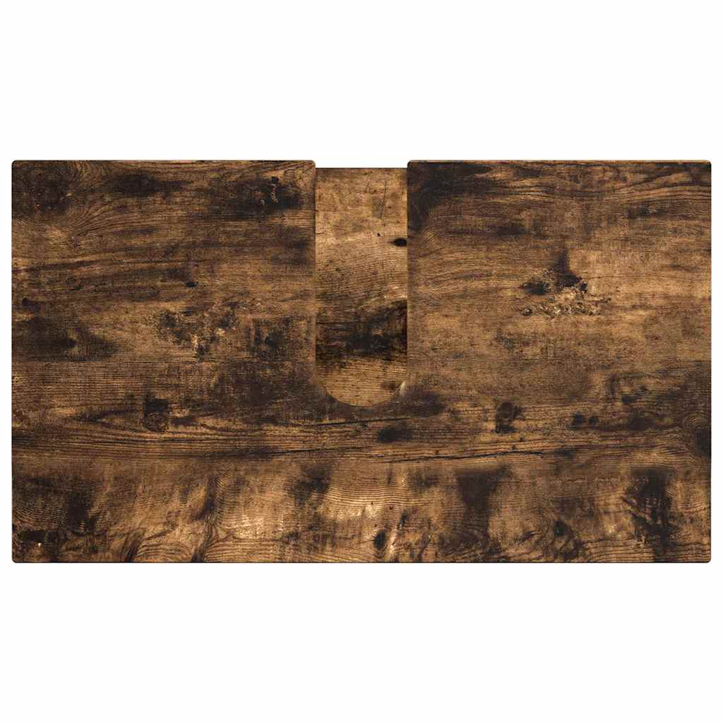 Baderomsinnredningssett med dør 4 pcs Røkt eik 61 x 35 x 64 cm