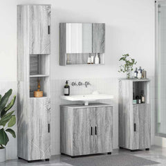 Baderomsinnredningssett 4 pcs Grå sonoma 61 x 35 x 64 cm